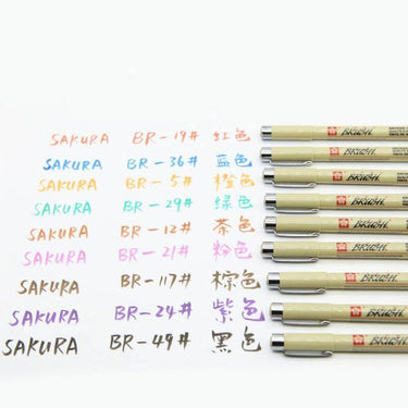 Sakura Pigma Color Brush Pen Set Of 8 Piece